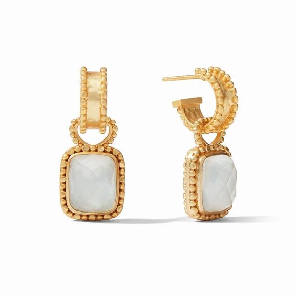 Brand New. $175 Julie Vos Earring color: Iridescent Clear Crystal - Picture 1 of 11